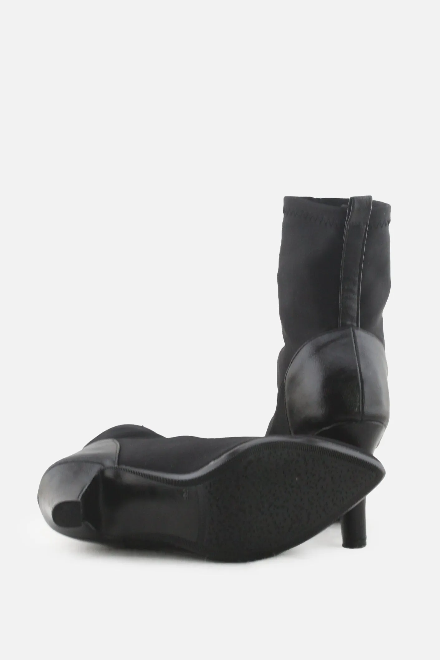 Baller Stiletto Heels Sock Boots | Textile