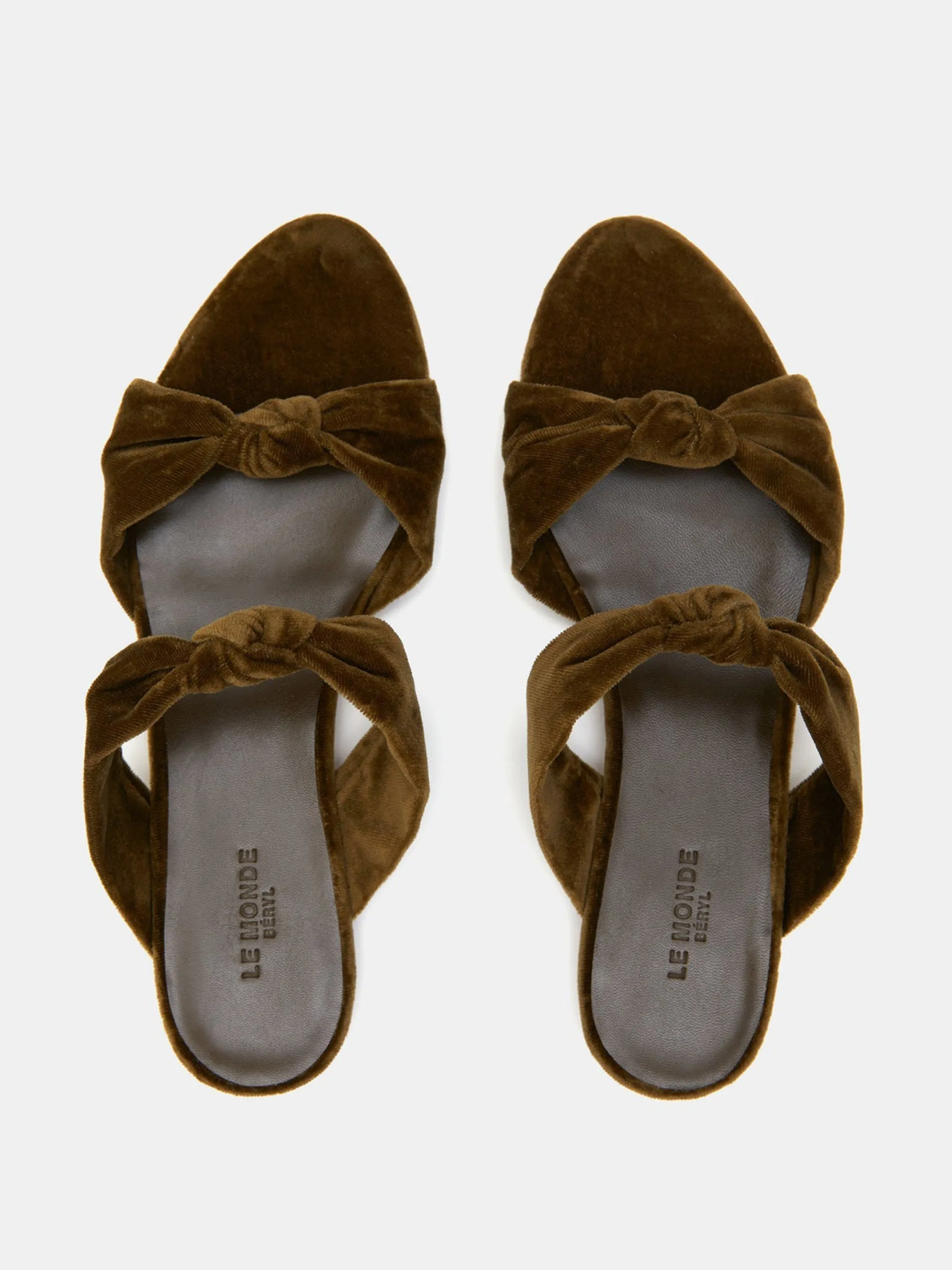 Cork velvet Knot flat sandals