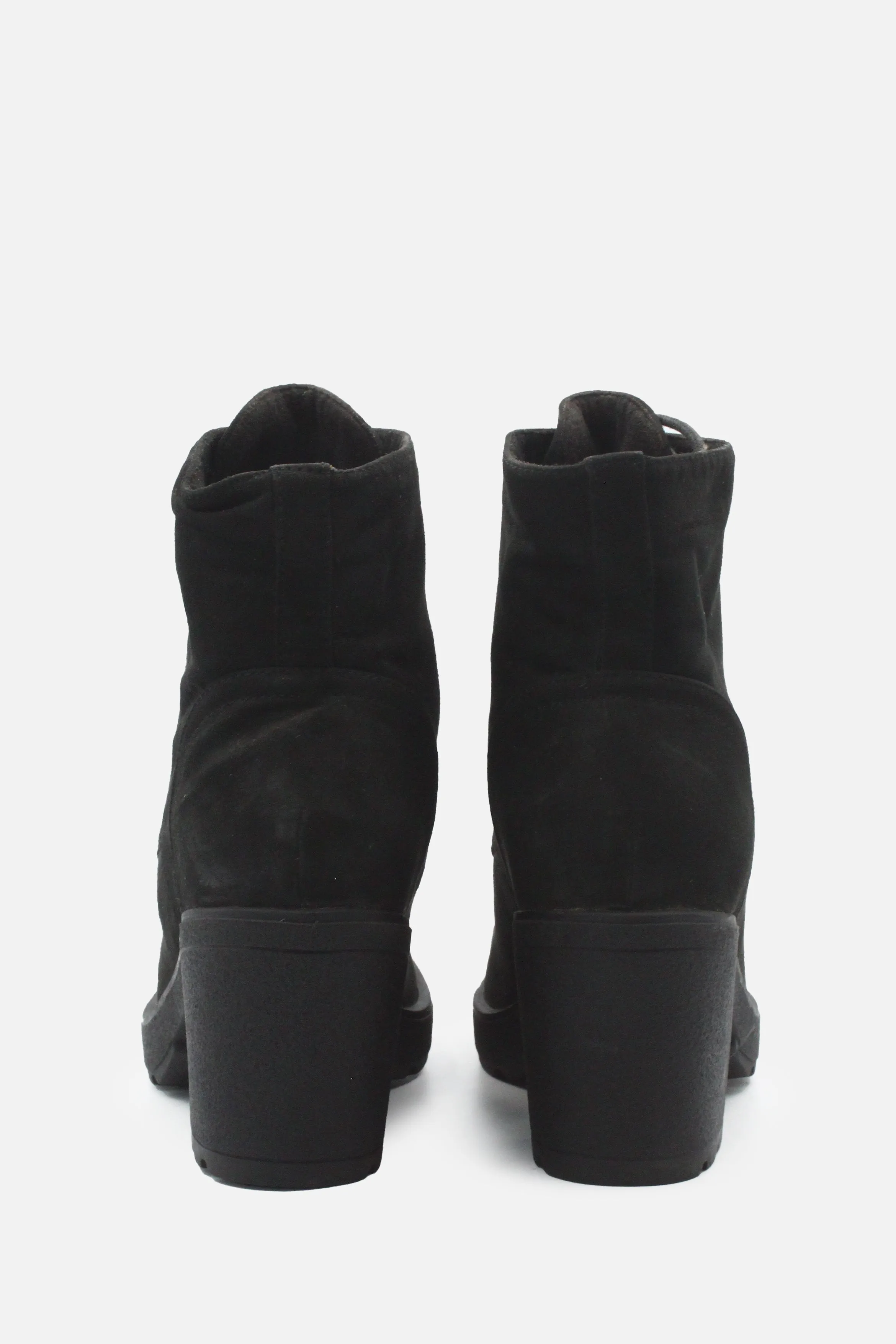 European Brand Laces Block Heels Ankle Boots | 100% Authentic Leather