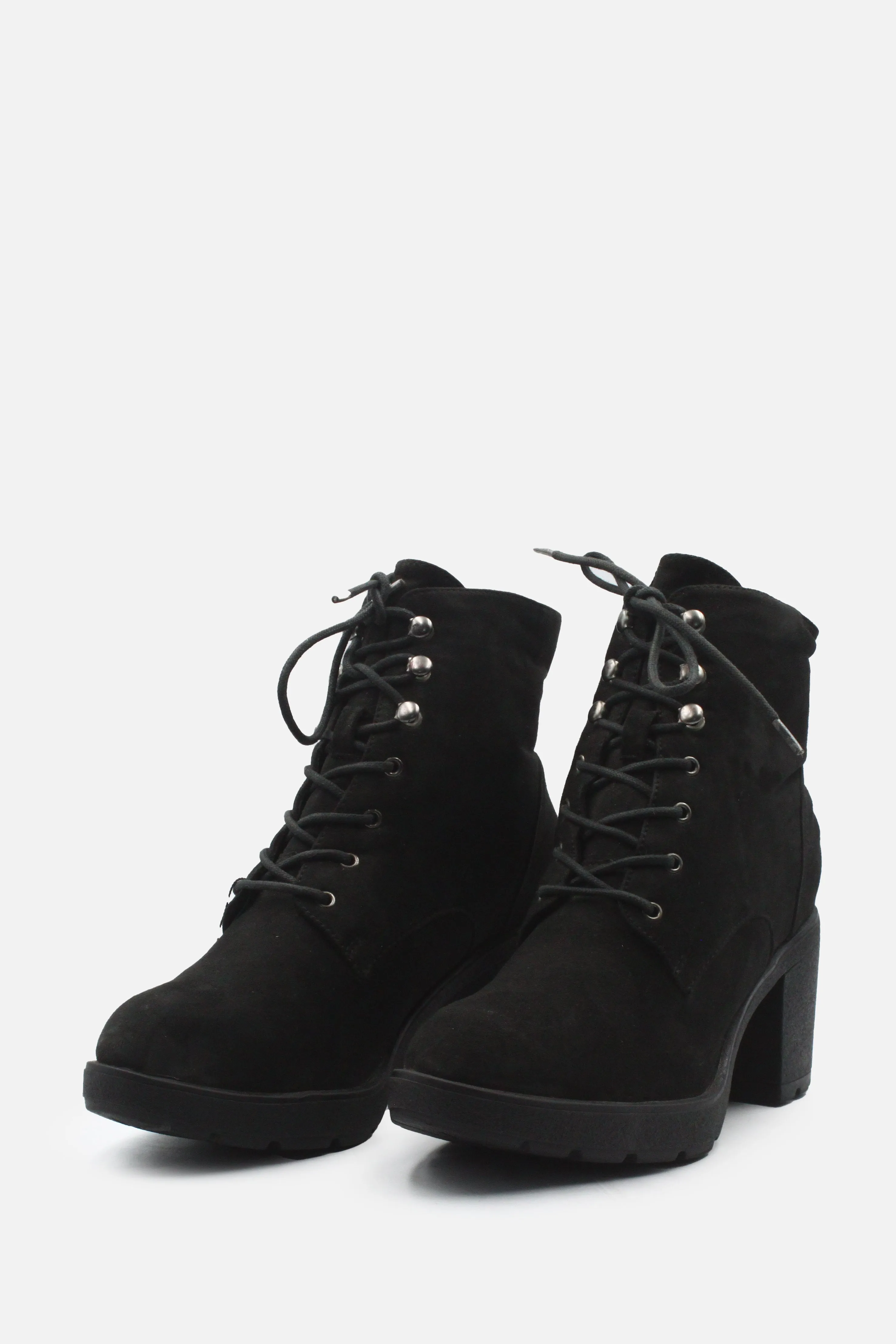European Brand Laces Block Heels Ankle Boots | 100% Authentic Leather