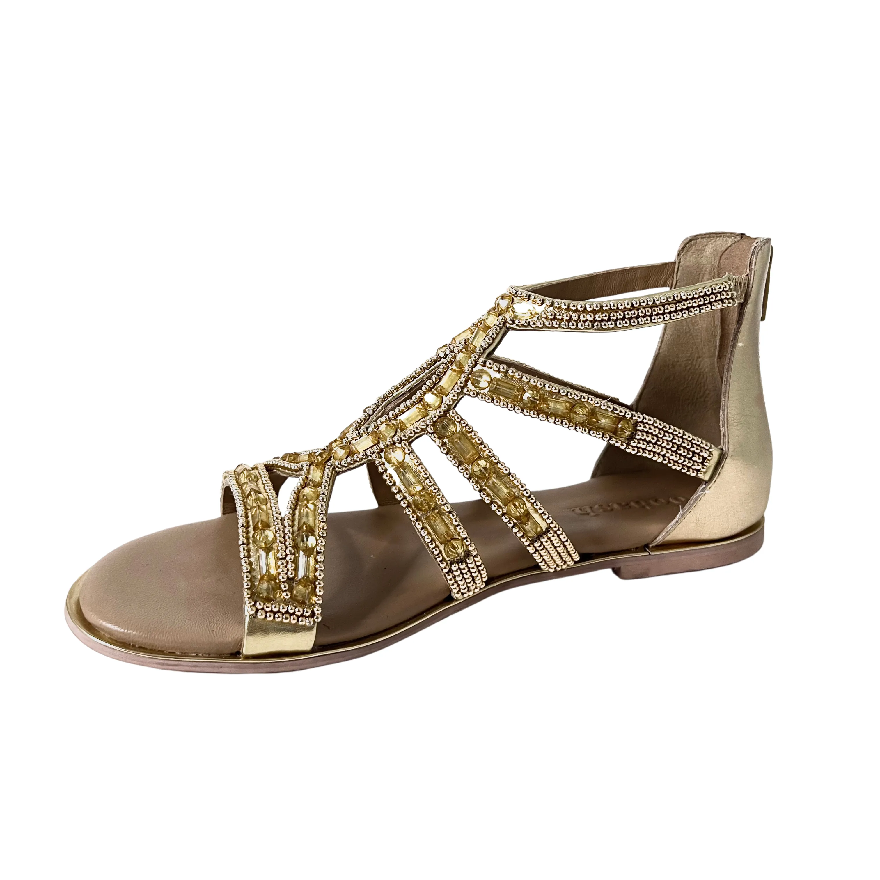 Millie platinum embellishment flat sandal