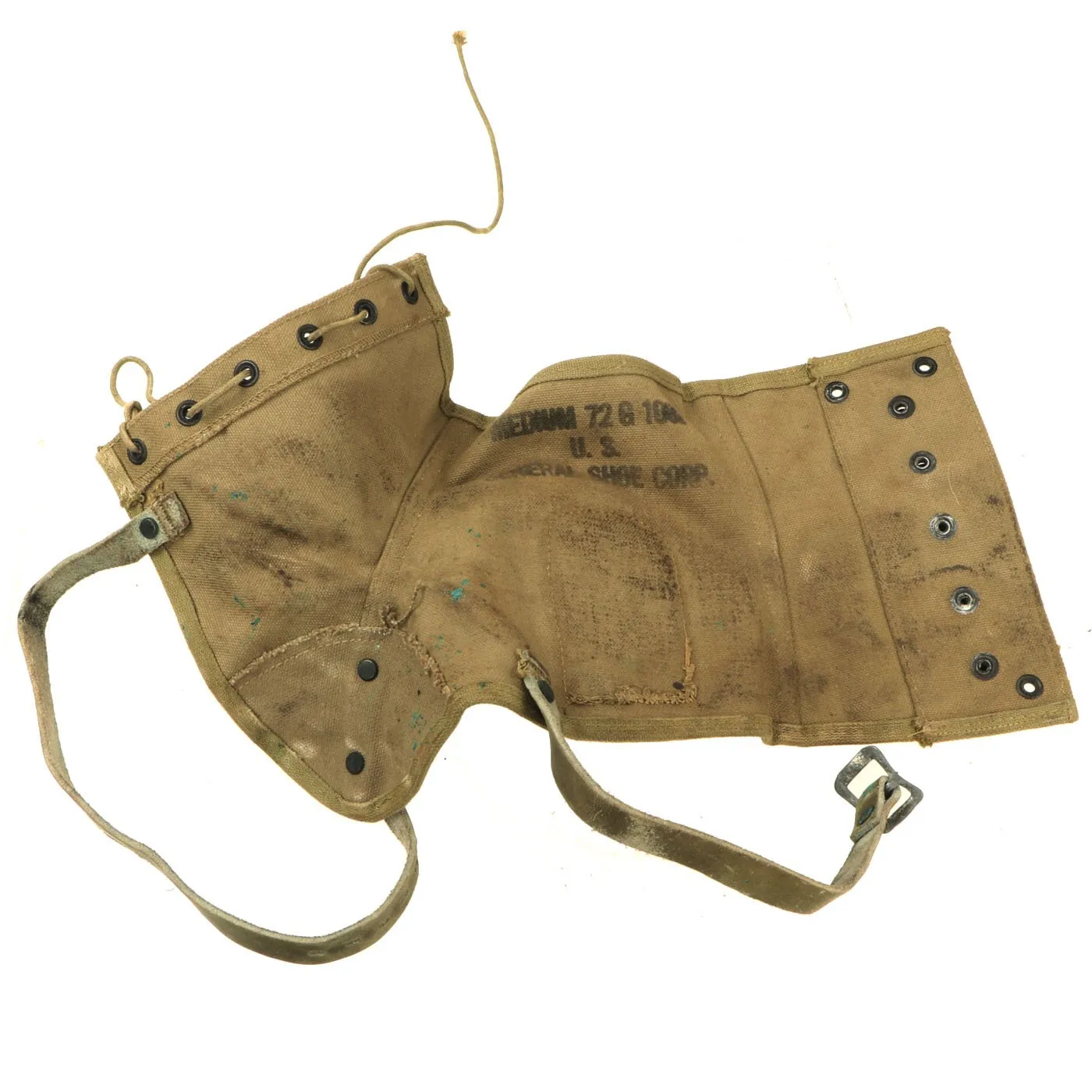 Original U.S. WWII Army Size 7 1/2D Ski Mountain Boots by A. Sandler Co. dated 1943 with Gaiters