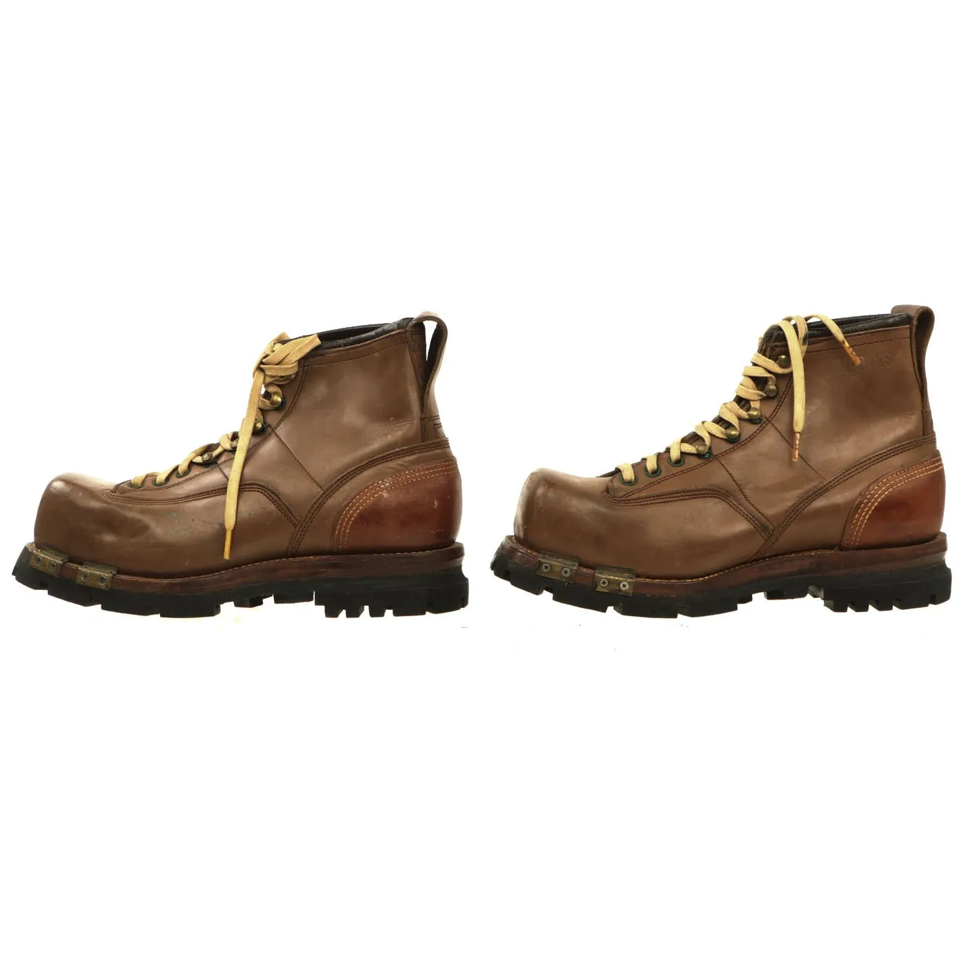 Original U.S. WWII Army Size 7 1/2D Ski Mountain Boots by A. Sandler Co. dated 1943 with Gaiters