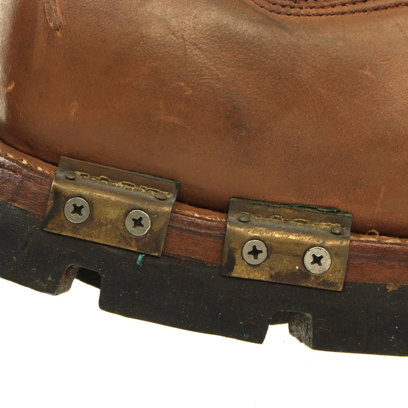 Original U.S. WWII Army Size 7 1/2D Ski Mountain Boots by A. Sandler Co. dated 1943 with Gaiters