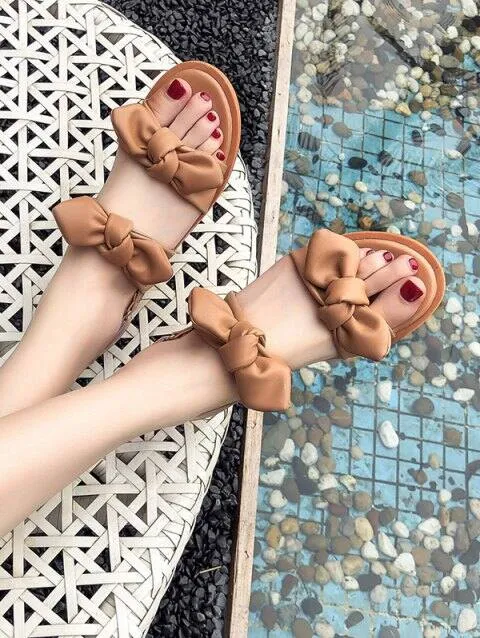 PU Leather Flat Sandals