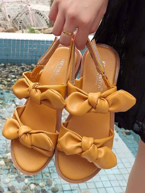 PU Leather Flat Sandals