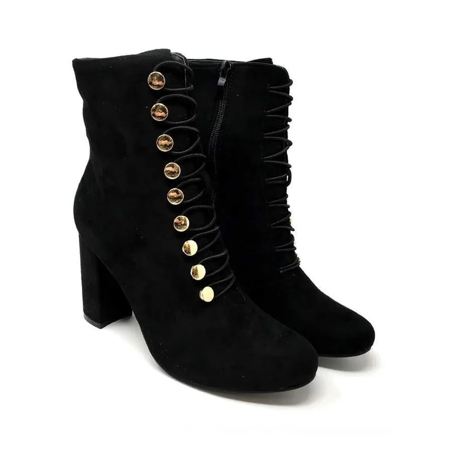 Sana Ankle Boot With Gold Buttons