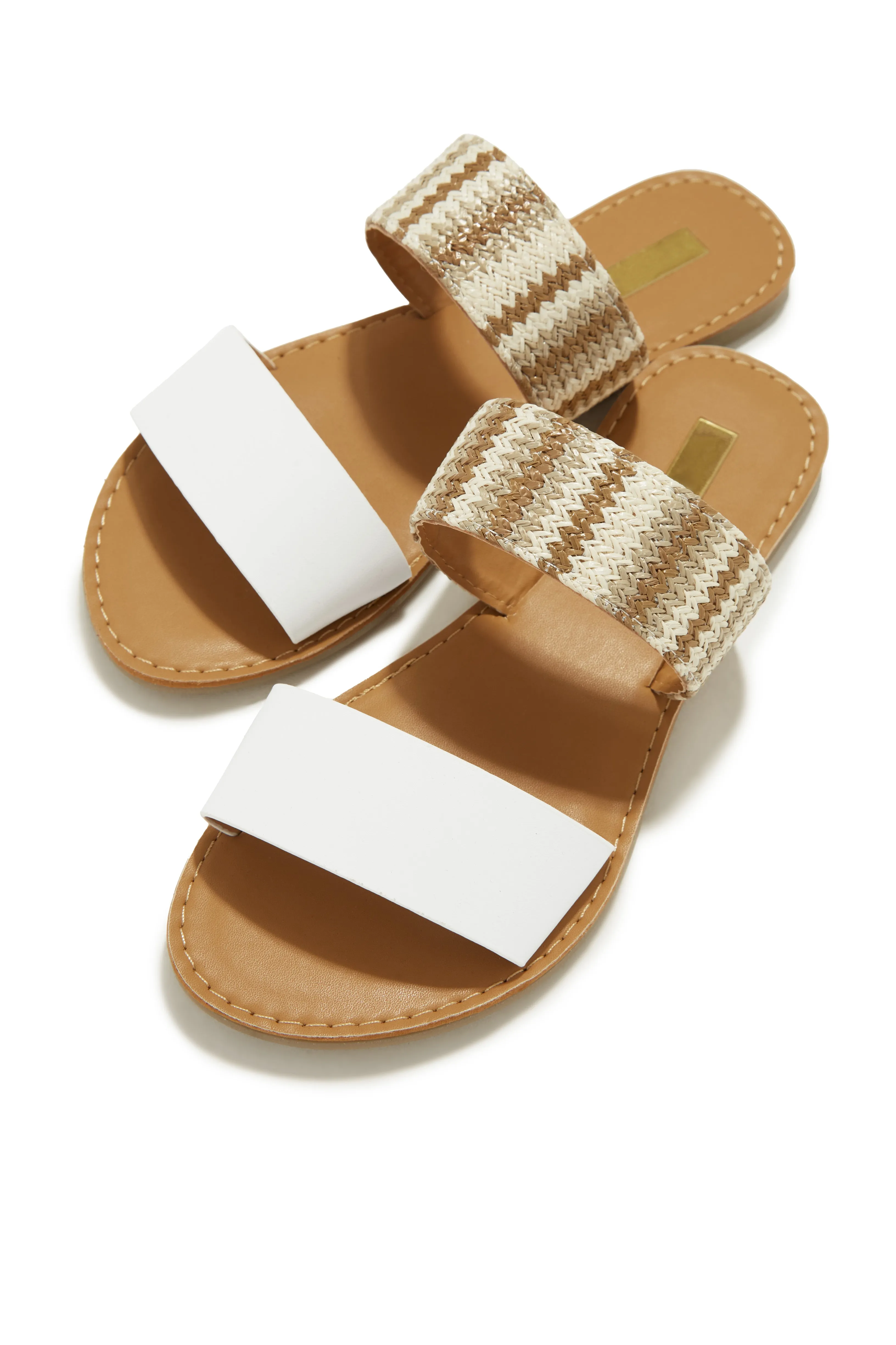 Spring Breaker Flat Slip On Sandals - White