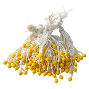 Yellow Colored Round ABS Beads Tassel Bunch for Decor Craft Jewellery Design - 11898